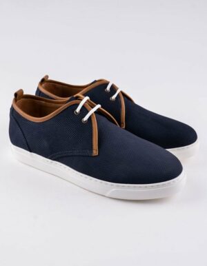 Chaussures en cuir bleu pour homme Leo - CU32 Bleu