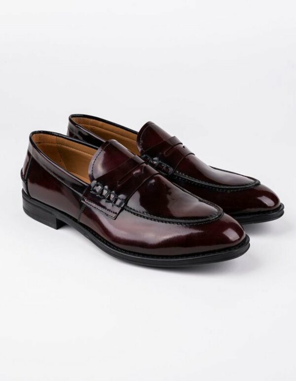 Chaussures en cuir brossé bordeaux et semelles TR extralight. Carlo - CH07 Bordeaux.