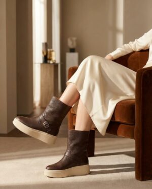 Boots femme - Nubuck Marron