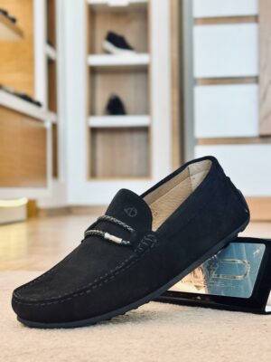 TD105- MOCCASIN EN DAIM NOIR