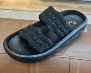 CLAQUETTE FEMME STRASS NOIR
