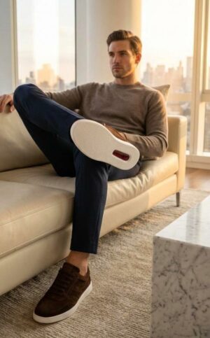 BASKETS HOMME - 3602 DAIM MARRON